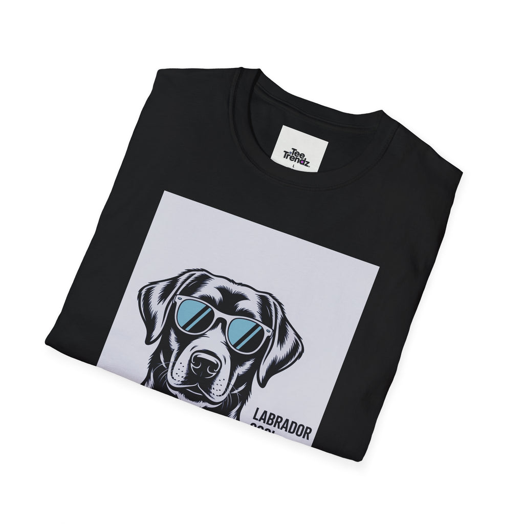 Labrador Cool T-Shirt — Black Lab with Sunglasses Graphic
