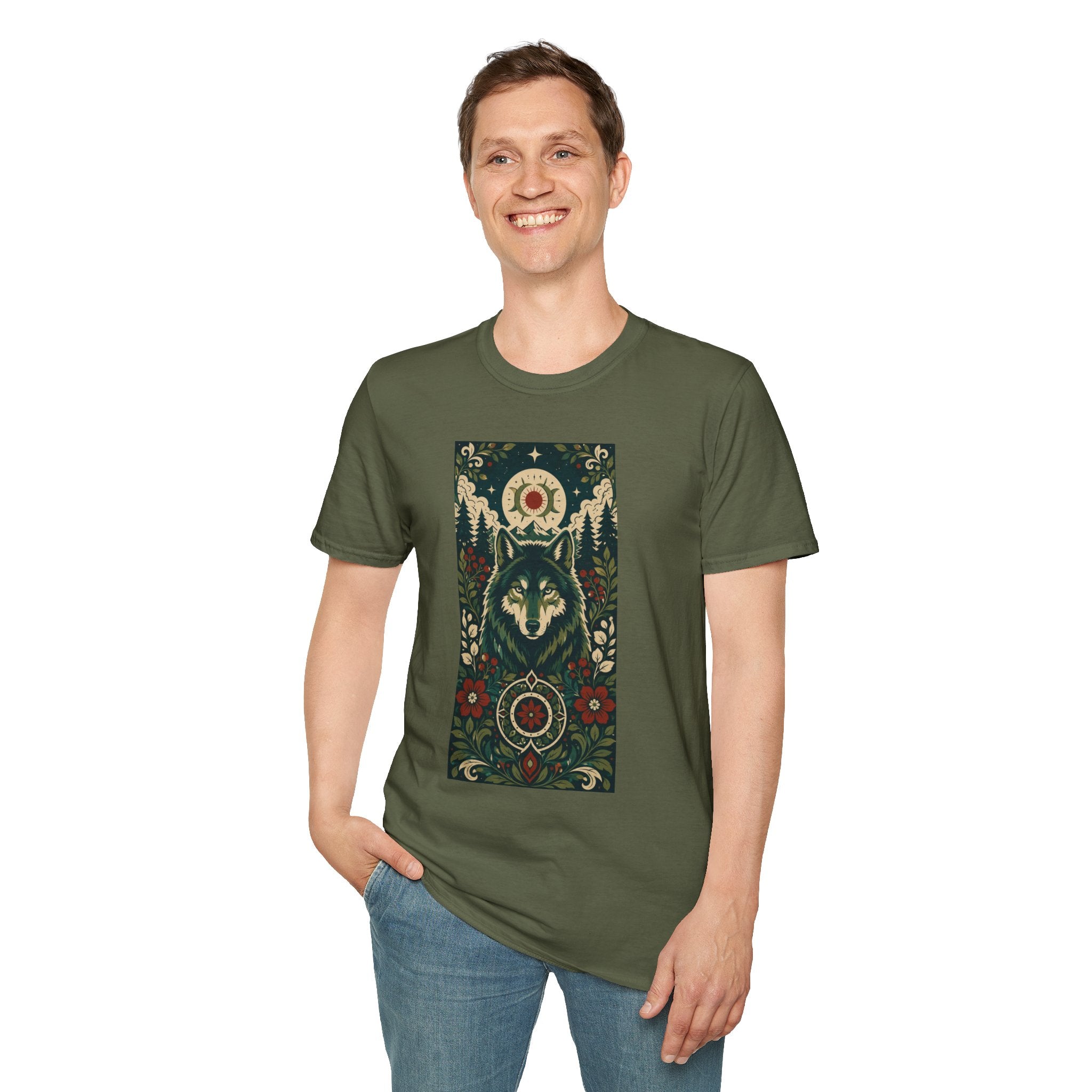 Wolf Spirit T-Shirt — Mystic Forest Moon Graphic