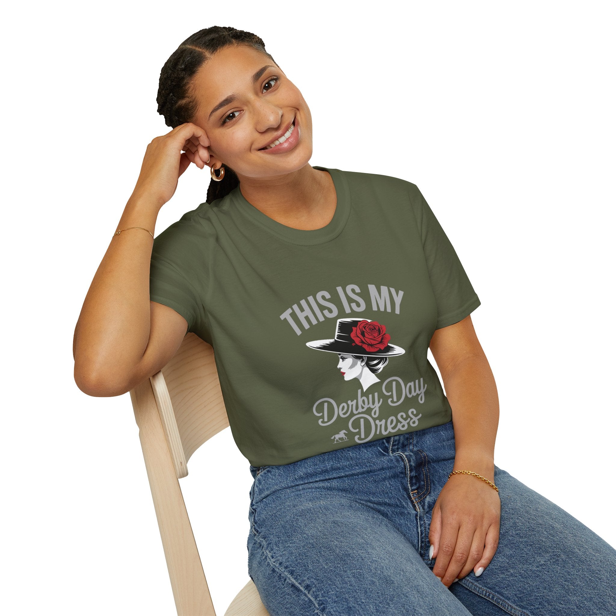 Derby Day Dress T-Shirt — "This Is My Derby Day Dress" Ladies Hat Racing Tee