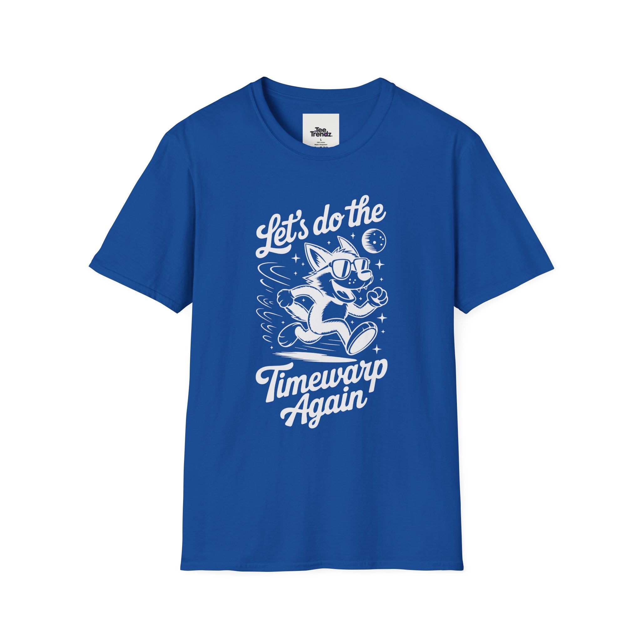 Timewarp Fox T-Shirt — "Let's Do the Timewarp Again" Retro Dance Tee