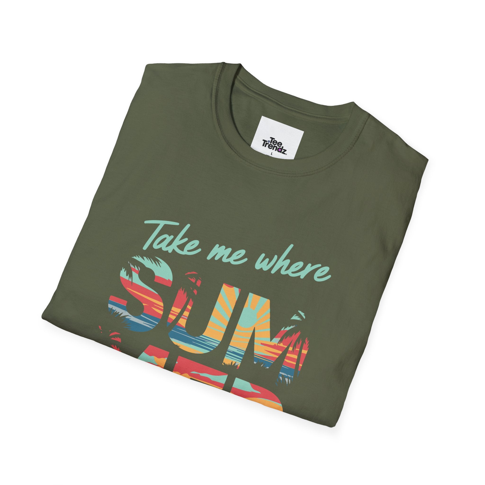 Summer Never Ends T-Shirt — "Take Me Where Summer Never Ends" Beach Vibes Tee