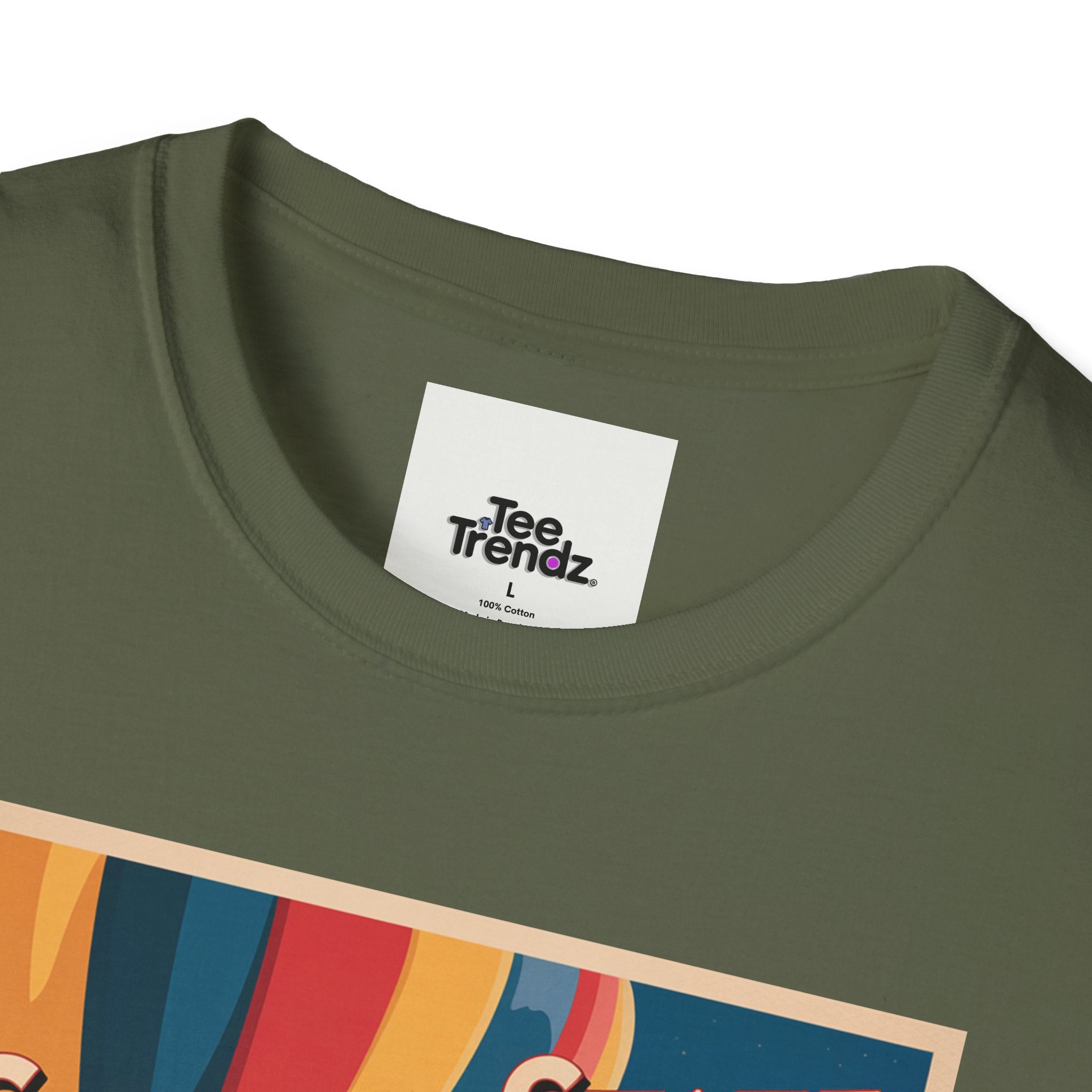 Golden State Hot Air Balloon T-Shirt — Vintage Travel Poster Tee
