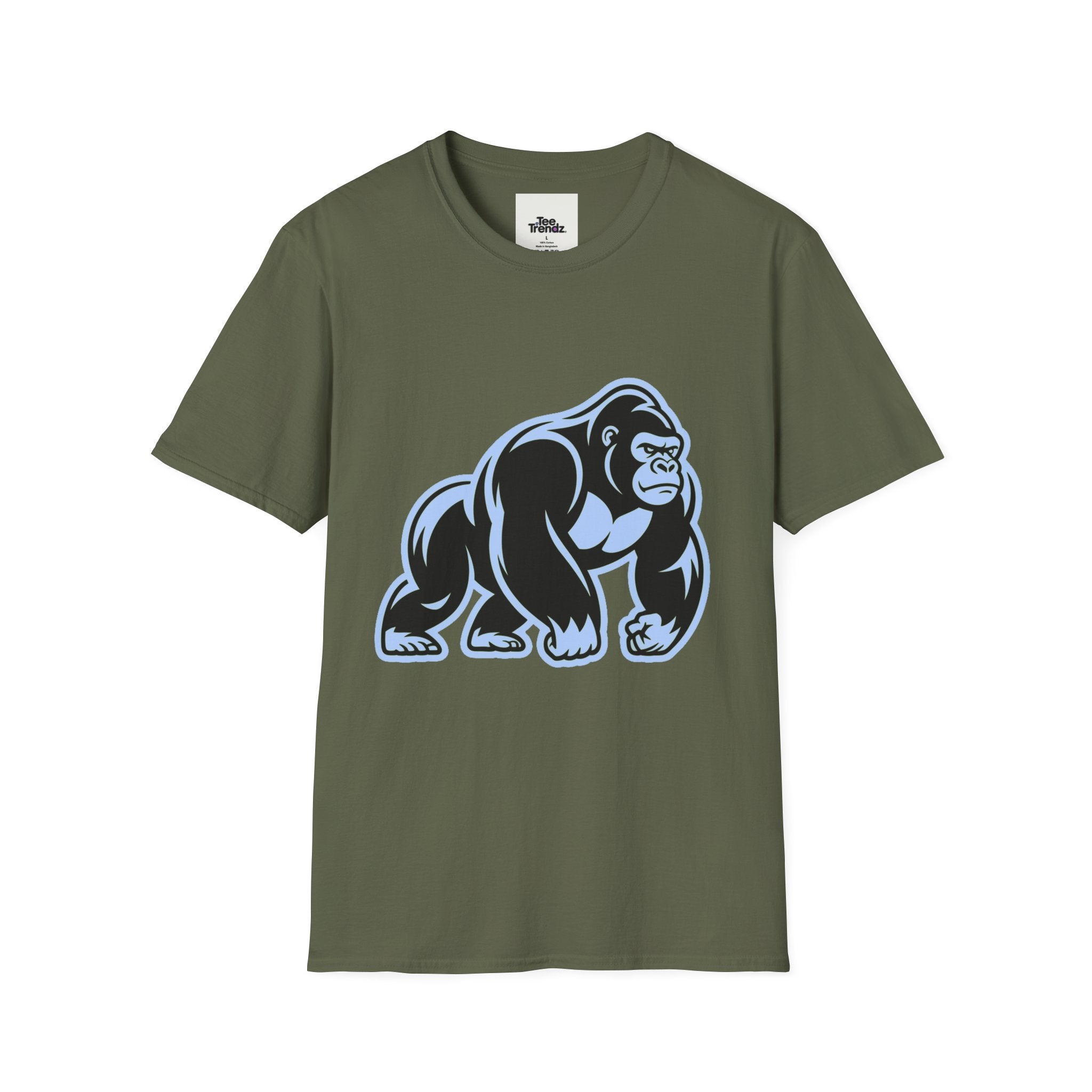 Gorilla Mascot T-Shirt — Bold Blue Ape Graphic Tee