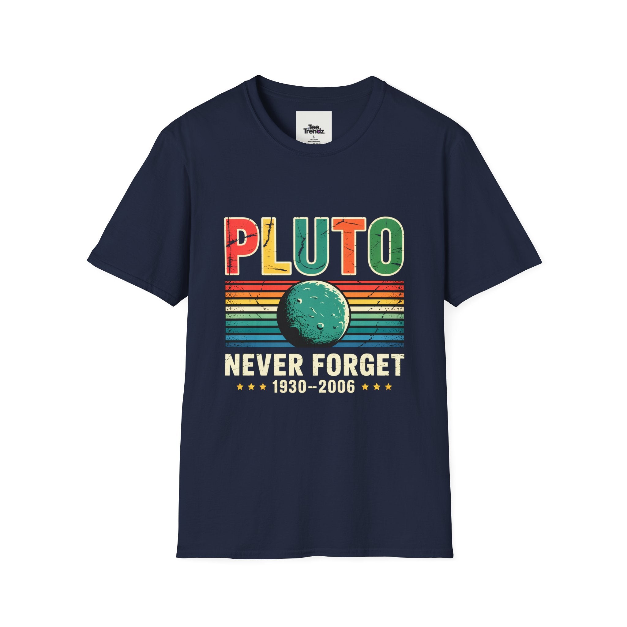 Pluto Never Forget T-Shirt — Retro Memorial Planet Graphic Tee (1930–2006)