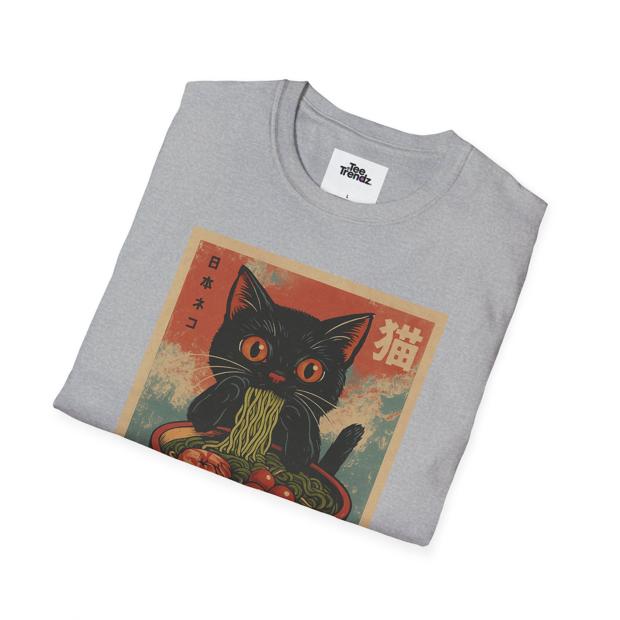 Cat Ramen T-Shirt — Vintage Japanese Neko Bowl Graphic Tee