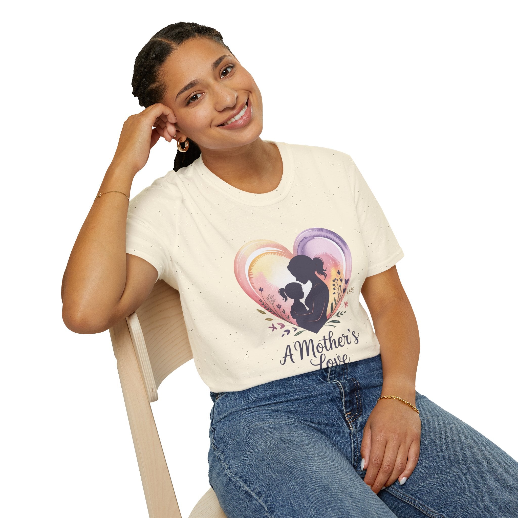 Mother's Love T-Shirt — Silhouette Heart Mom & Child Graphic (Mother's Day Gift)