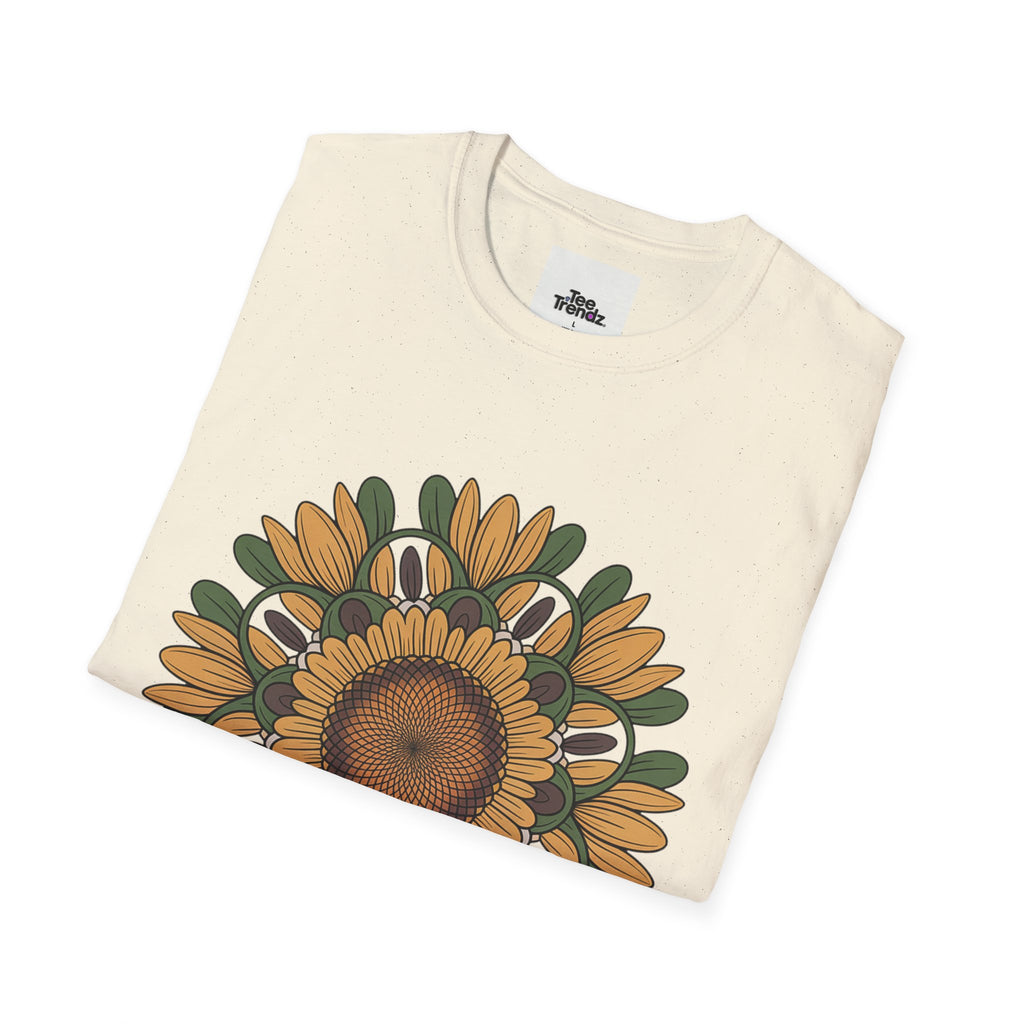 Sunflower Mandala T-Shirt — Retro Floral Graphic Tee