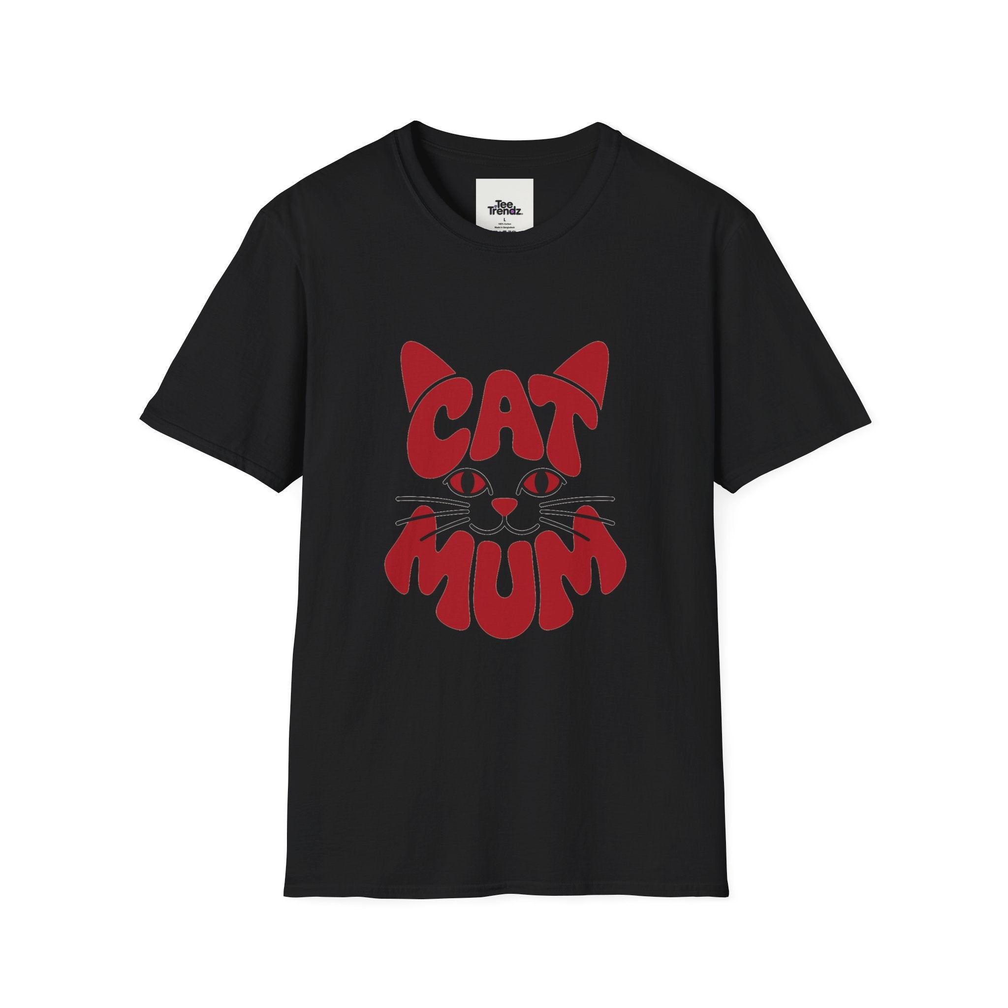 Cat Mum T-Shirt — Cute Purple Cat Face Tee for Cat Moms, Mother’s Day Gift