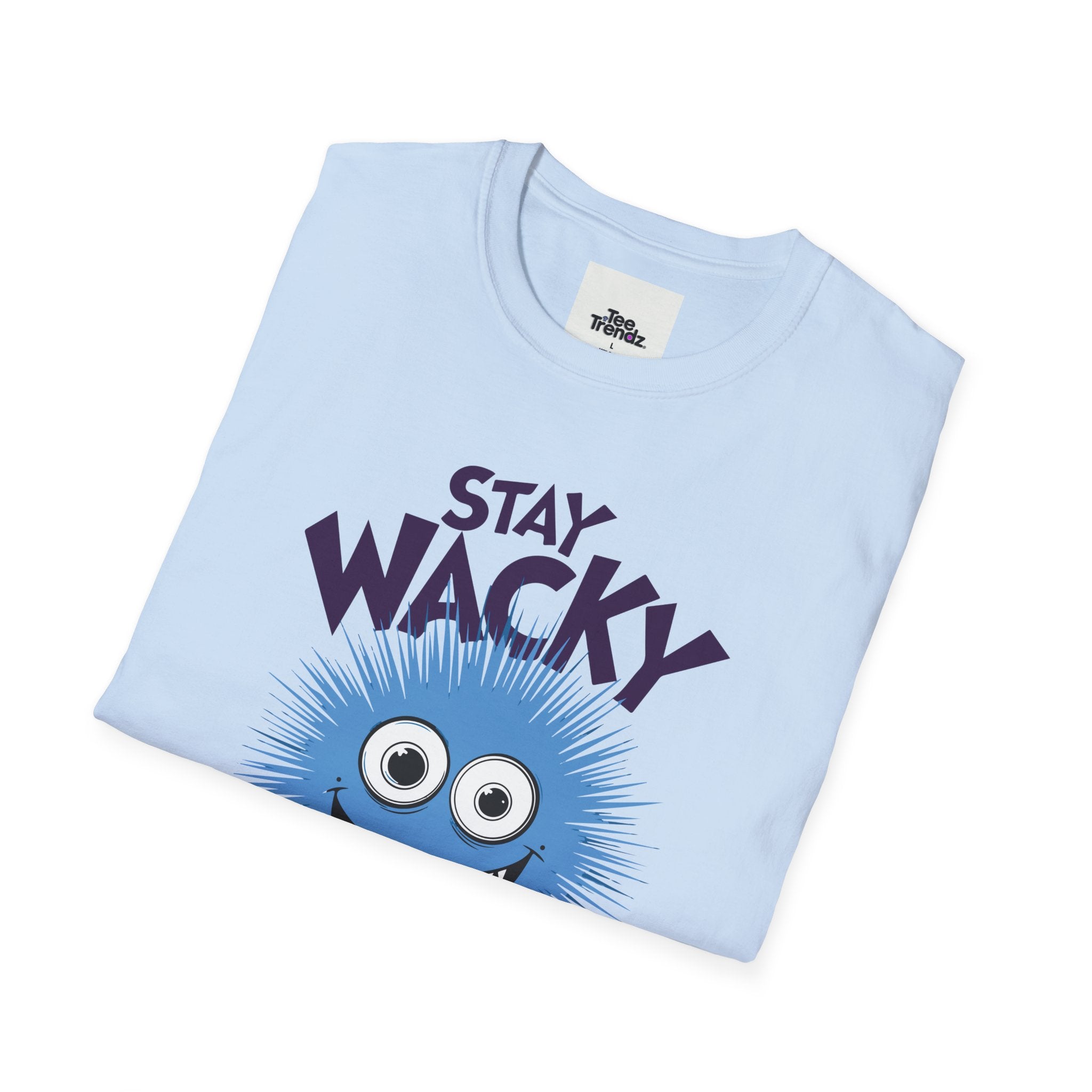 Stay Wacky Bruh T-Shirt — Funny Blue Fuzzy Monster Graphic Tee