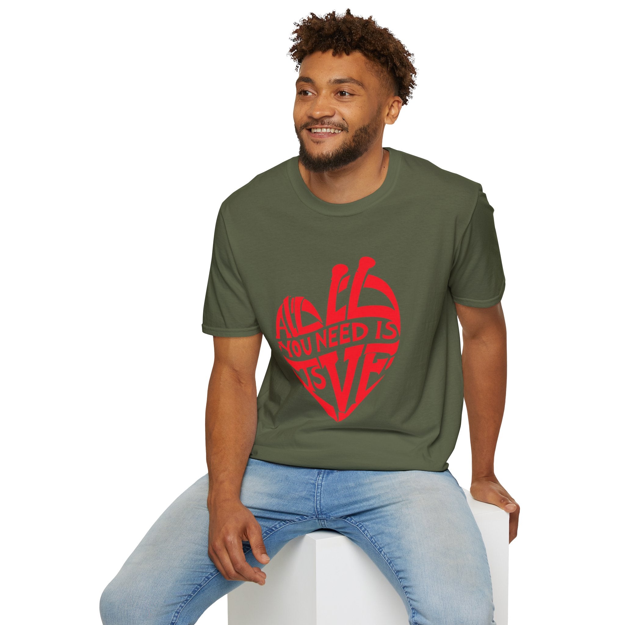 Love Heart T-Shirt — "All You Need Is Love" Retro Graphic