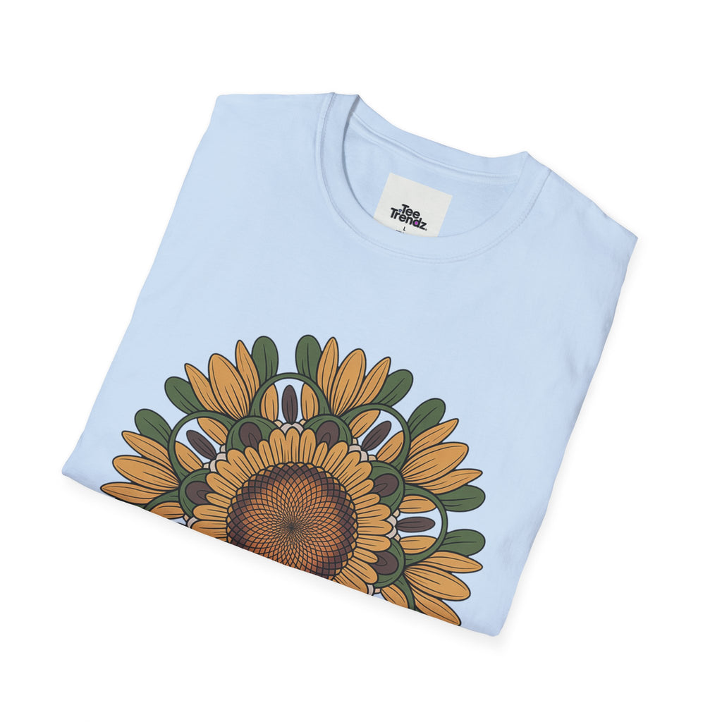 Sunflower Mandala T-Shirt — Retro Floral Graphic Tee