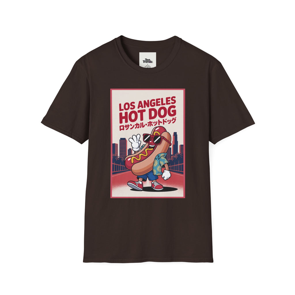 Los Angeles Hot Dog T-Shirt — Cute Cartoon Hotdog Graphic Tee