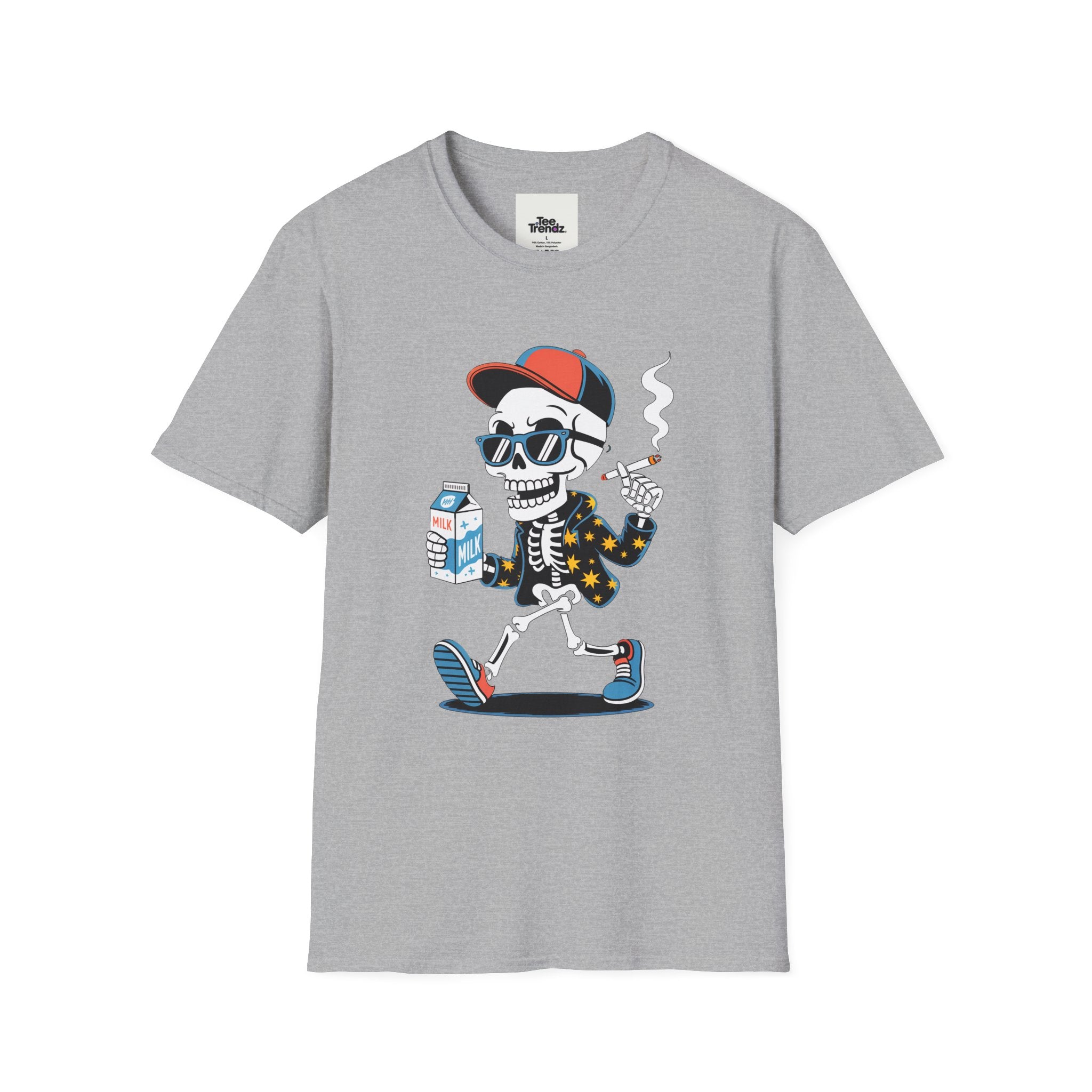 Skateboarding Skeleton Graphic T-Shirt – Cool Retro Streetwear Tee