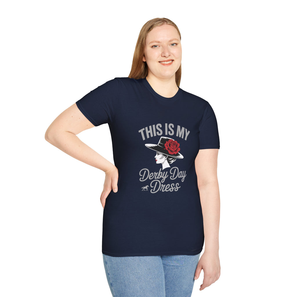 Derby Day Dress T-Shirt — "This Is My Derby Day Dress" Ladies Hat Racing Tee