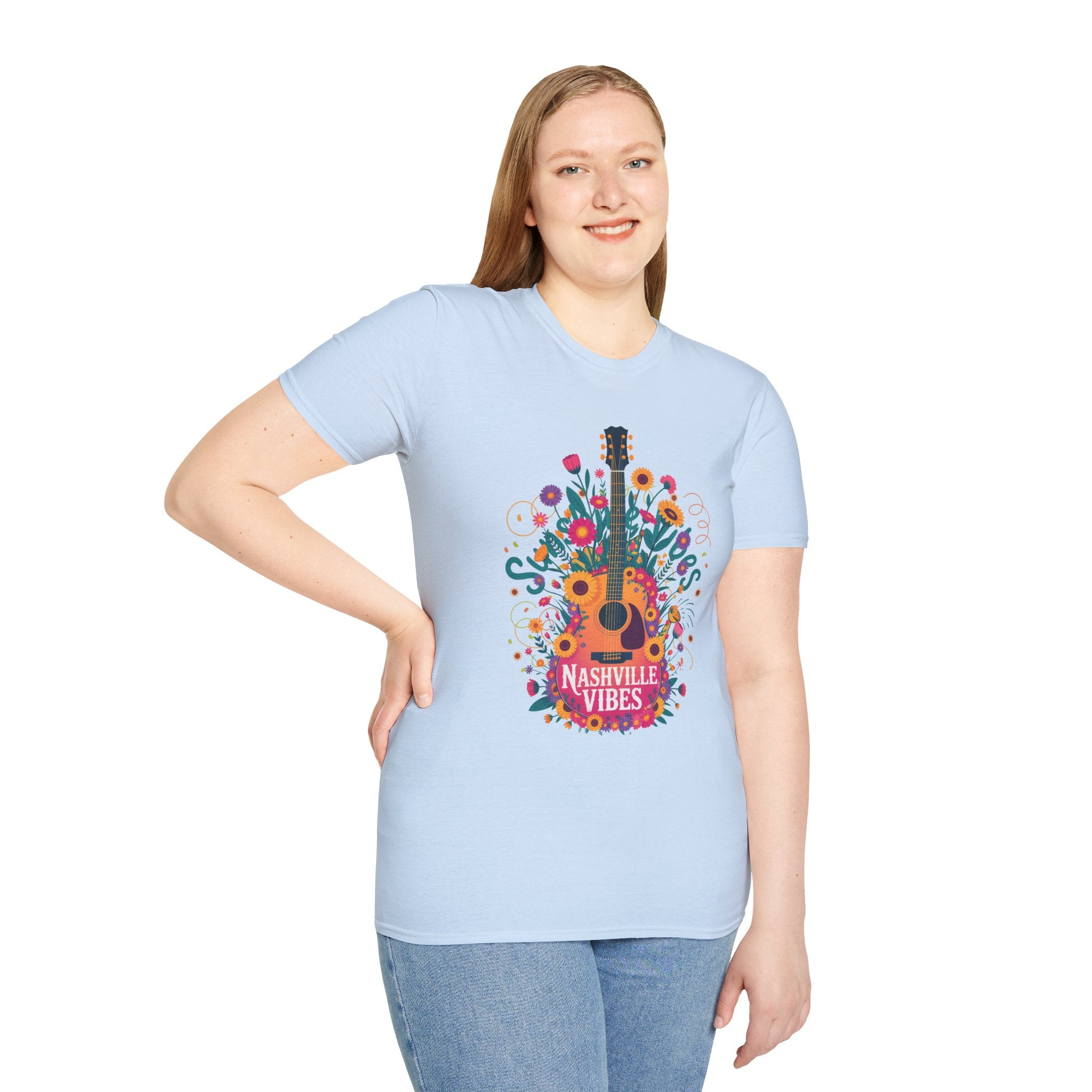 Nashville Vibes Guitar T-Shirt – Floral Music Festival Tee