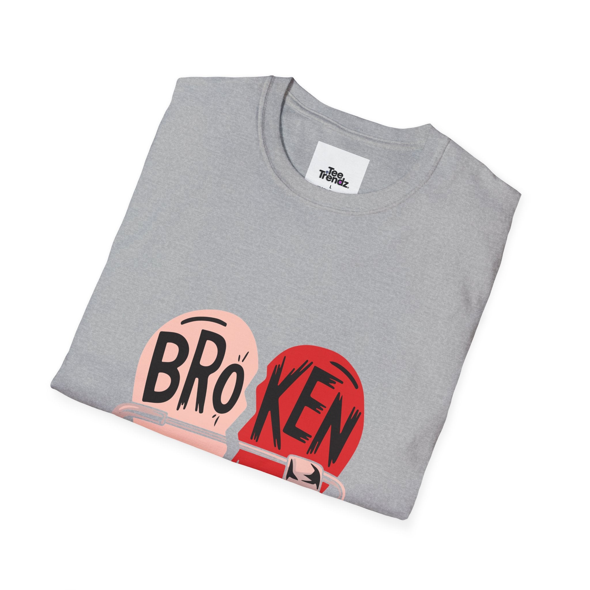 Broken Heart Graphic T-Shirt — Heart Safety Pin Design