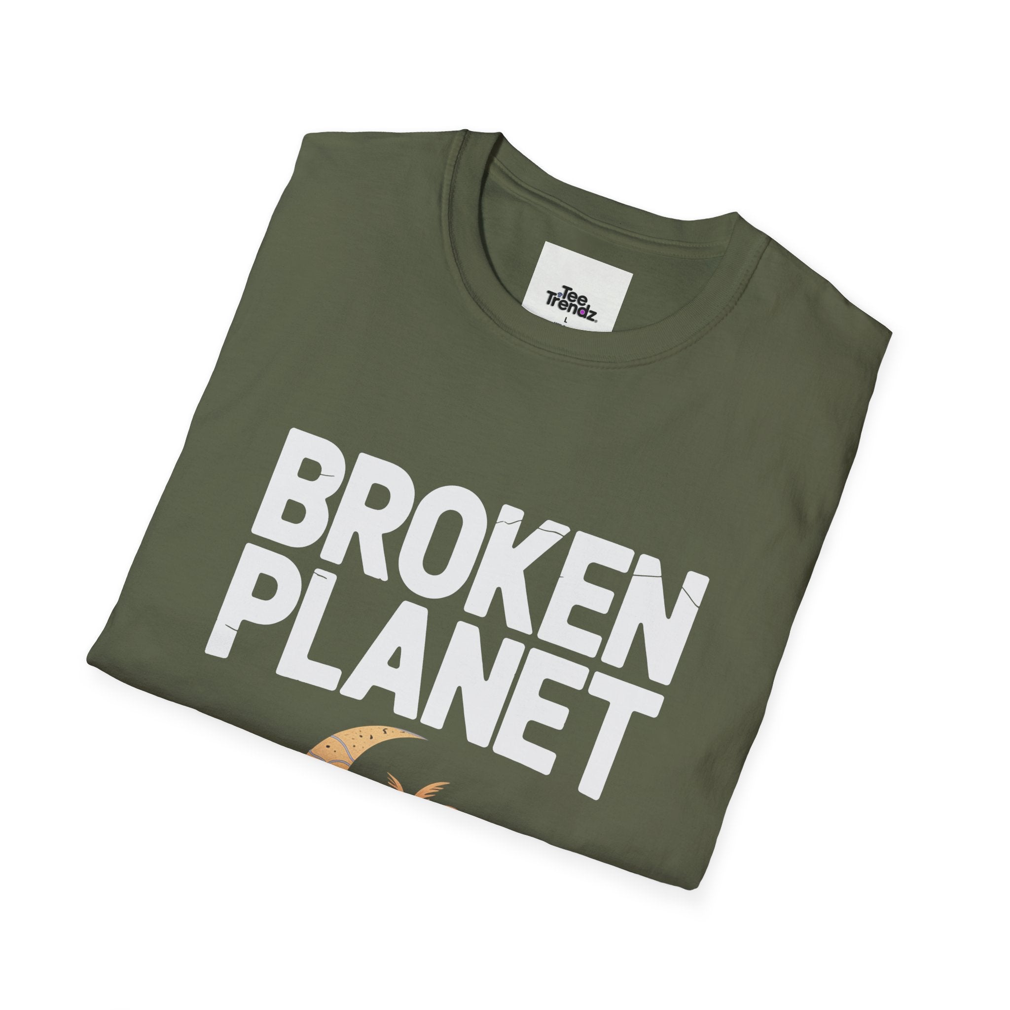 Broken Planet T-Shirt — Tropical Crescent Palm Graphic Tee