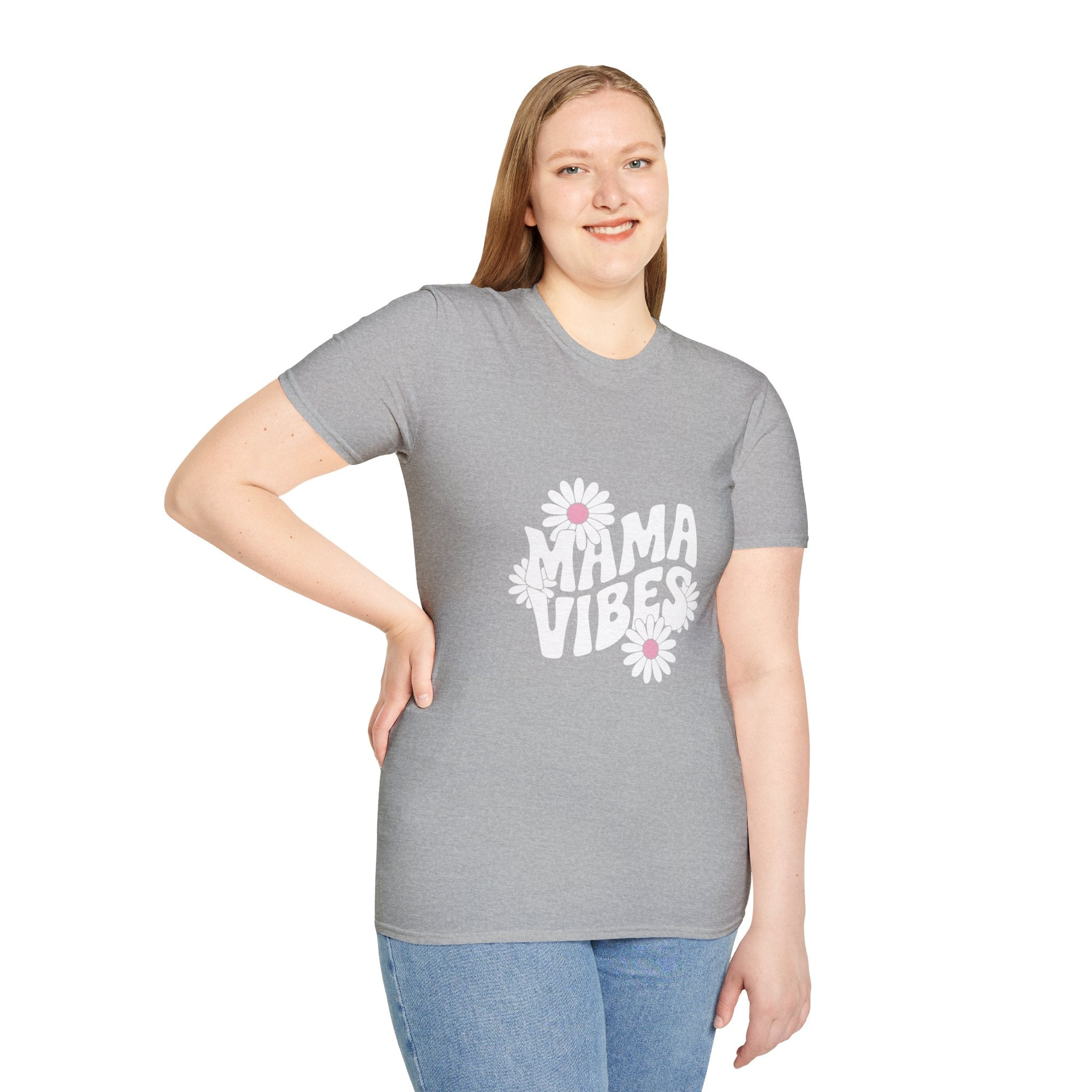 Mama Vibes Floral T-Shirt — Retro Daisy Mother's Day Tee