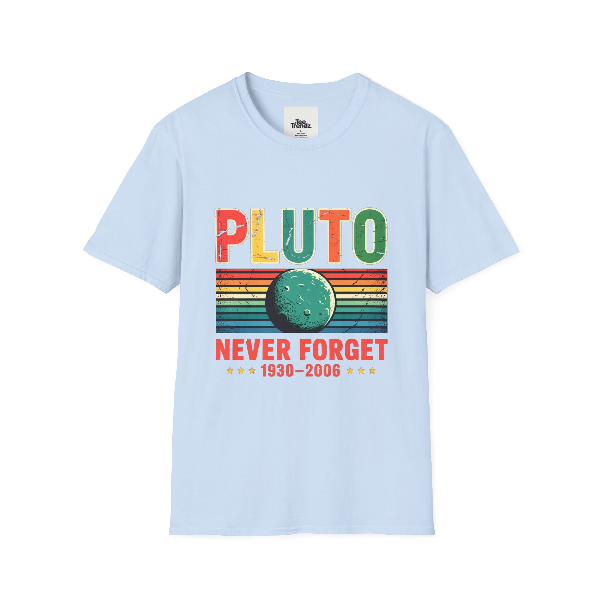 Pluto Never Forget T-Shirt — Retro Memorial Planet Graphic Tee (1930–2006)