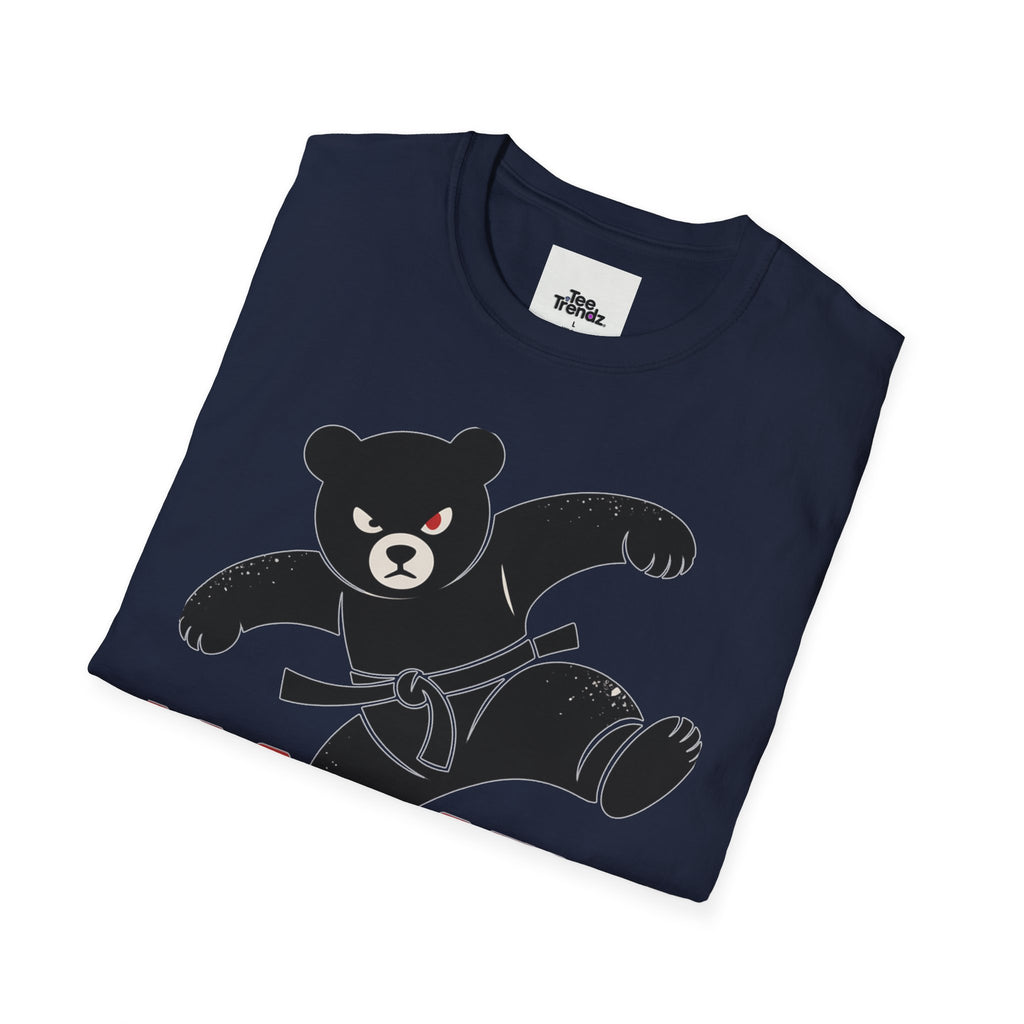 Karate Bear T‑Shirt — Martial Arts Bear with ‘KARATE’ and Japanese Text