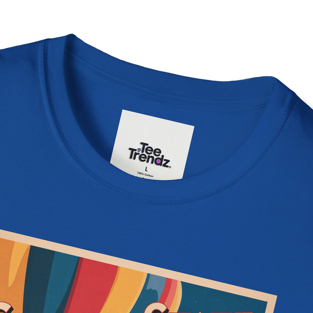 Golden State Hot Air Balloon T-Shirt — Vintage Travel Poster Tee