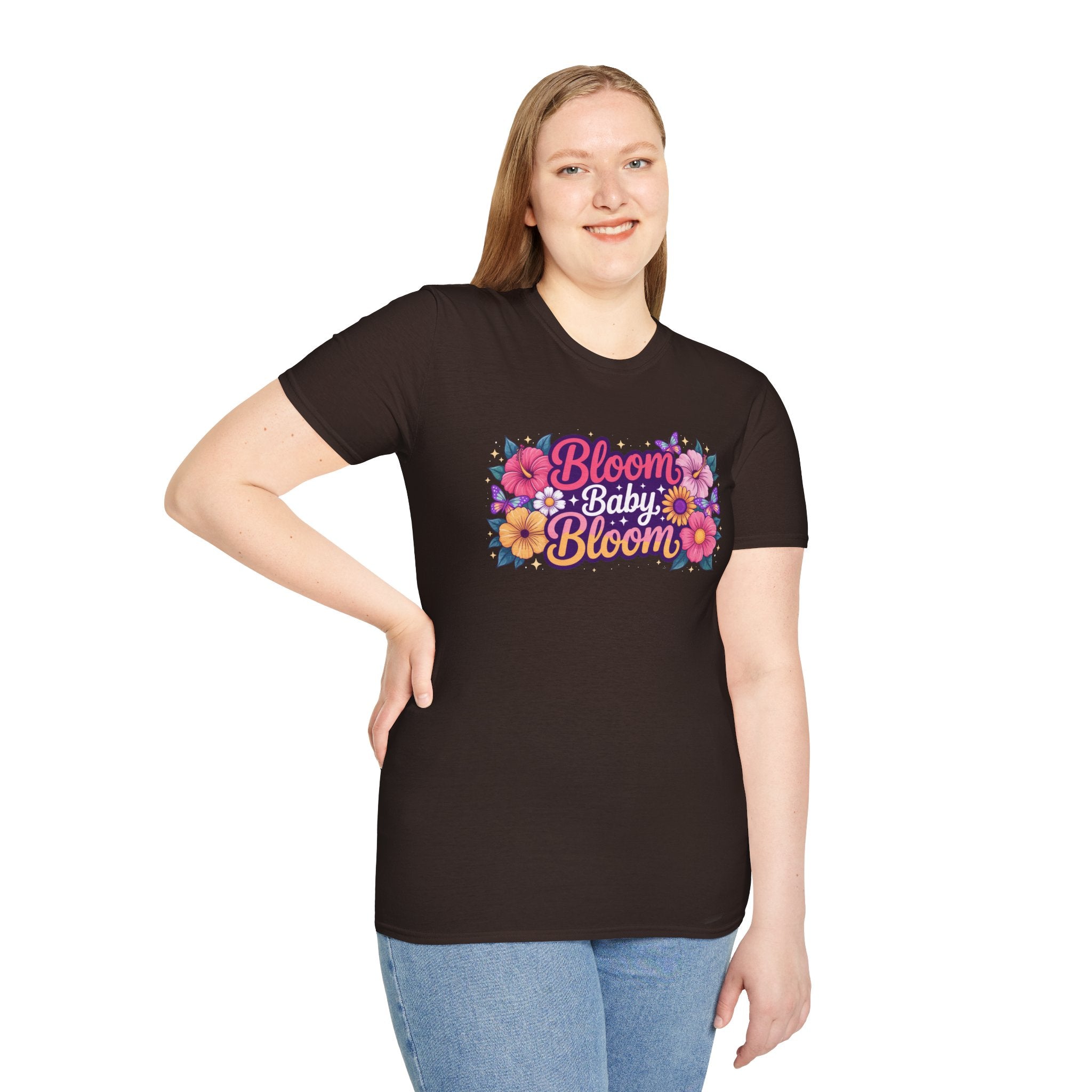 Bloom Baby Bloom Floral T-Shirt — Cute Spring Garden Tee for New Moms & Moms-to-Be