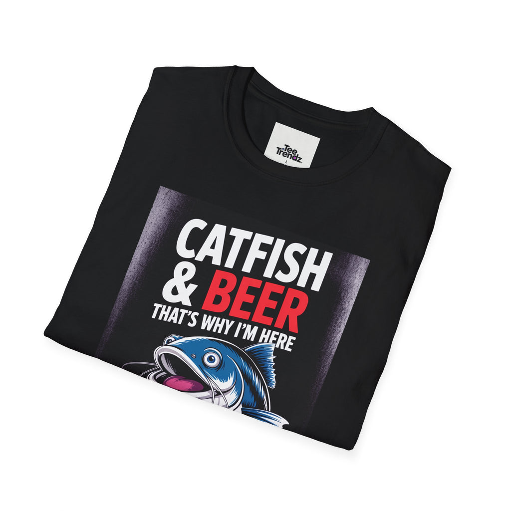 Catfish & Beer T-Shirt — Funny Fishing Shirt with Beer Graphic