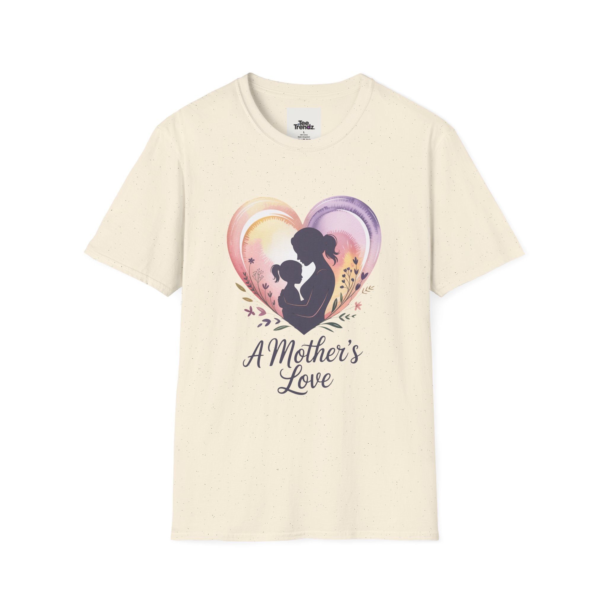Mother's Love T-Shirt — Silhouette Heart Mom & Child Graphic (Mother's Day Gift)