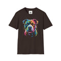 Colorful Pitbull Portrait T-Shirt — Vibrant Dog Art Tee