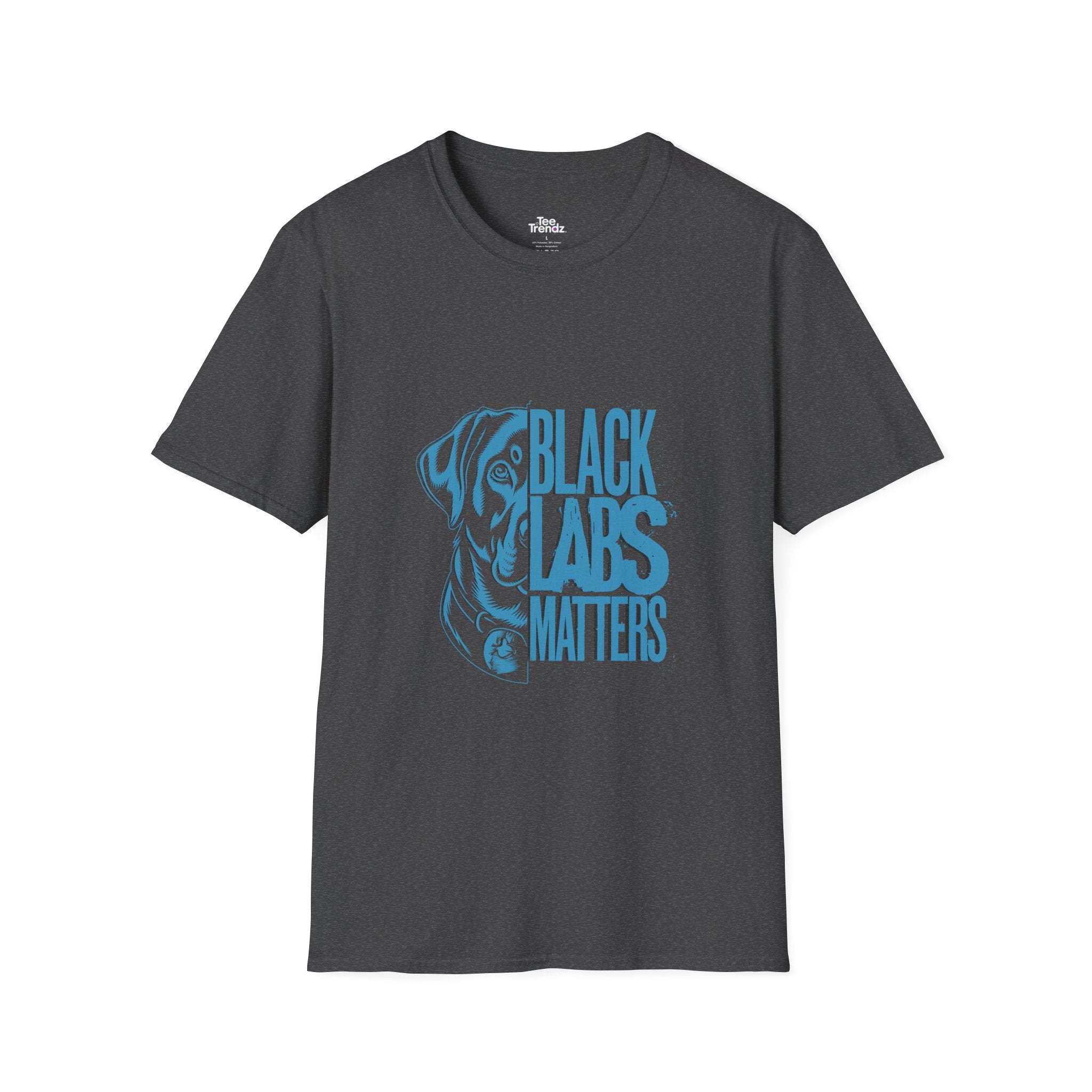 Black Labs Matter T‑Shirt — Blue Graphic Labrador Rescue Tee