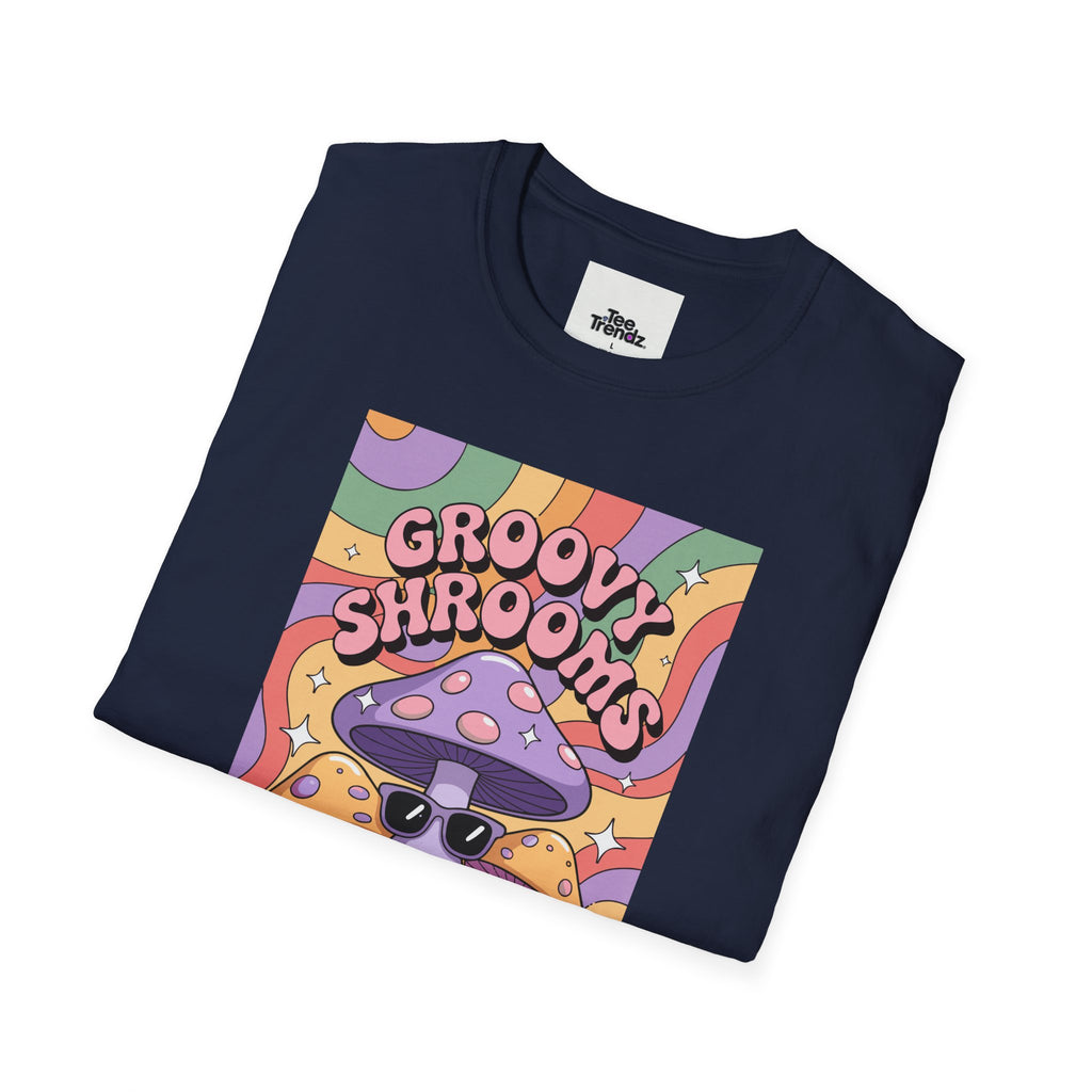 Groovy Shrooms T-Shirt – Retro Psychedelic Mushroom Tee