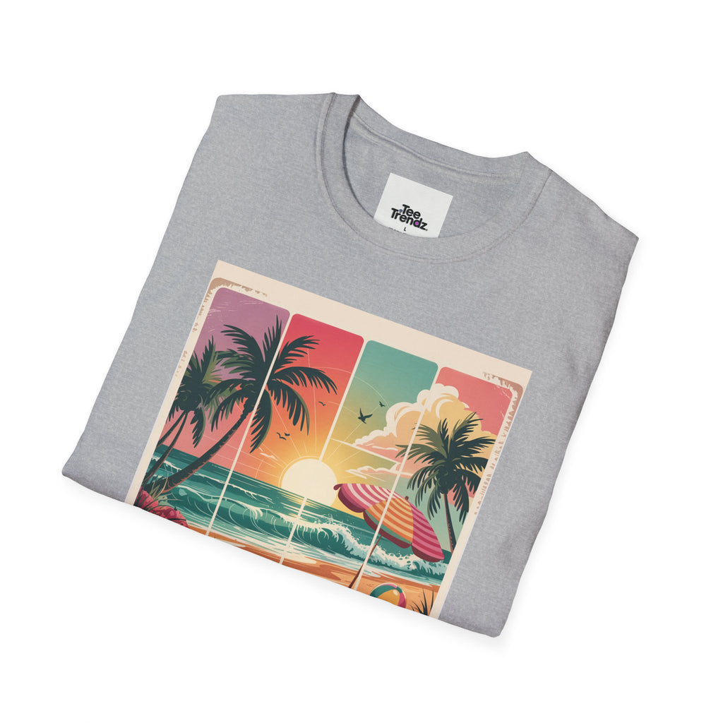 Summer Never Ends T-Shirt – Vintage Beach Sunset Graphic Tee