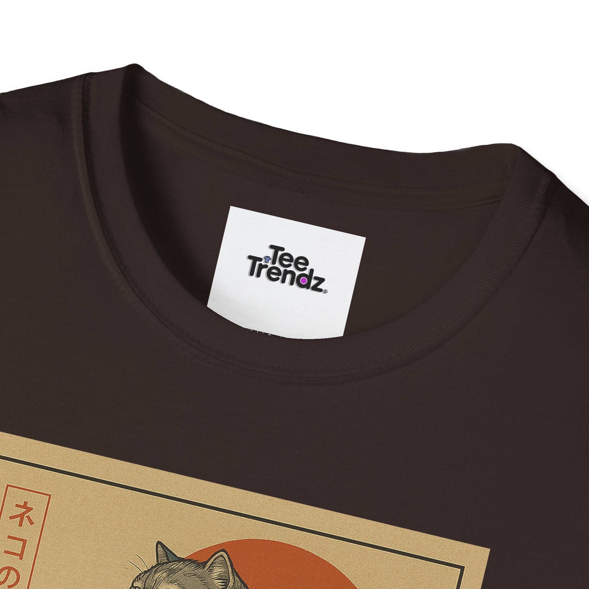 Katana Wave Cat T-Shirt — Vintage Japanese Wave Art Tee