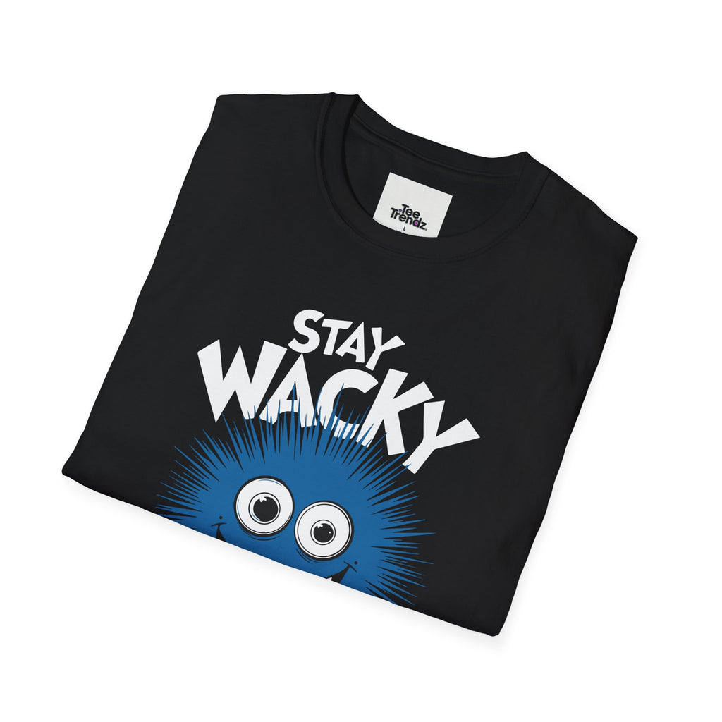 Stay Wacky Bruh T-Shirt — Funny Blue Fuzzy Monster Graphic Tee