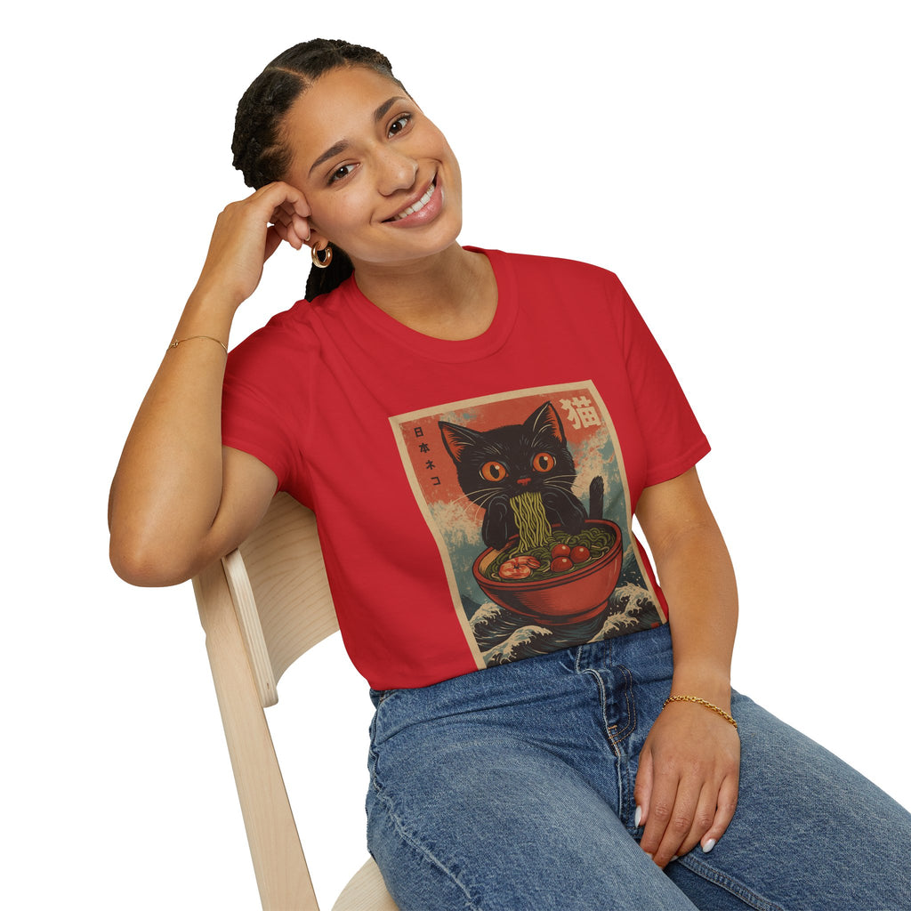 Cat Ramen T-Shirt — Vintage Japanese Neko Bowl Graphic Tee