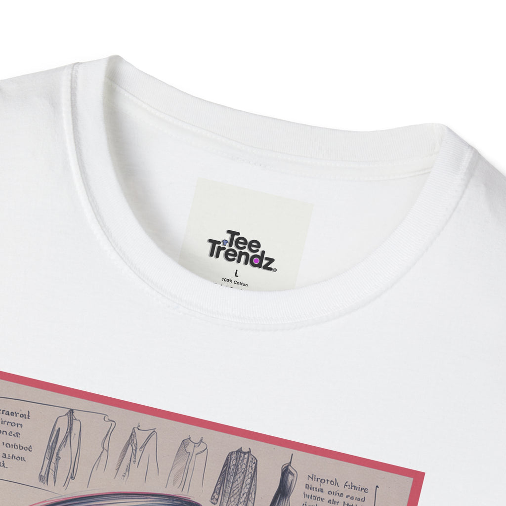 Vintage Portrait T-Shirt — Floral Hat Illustration