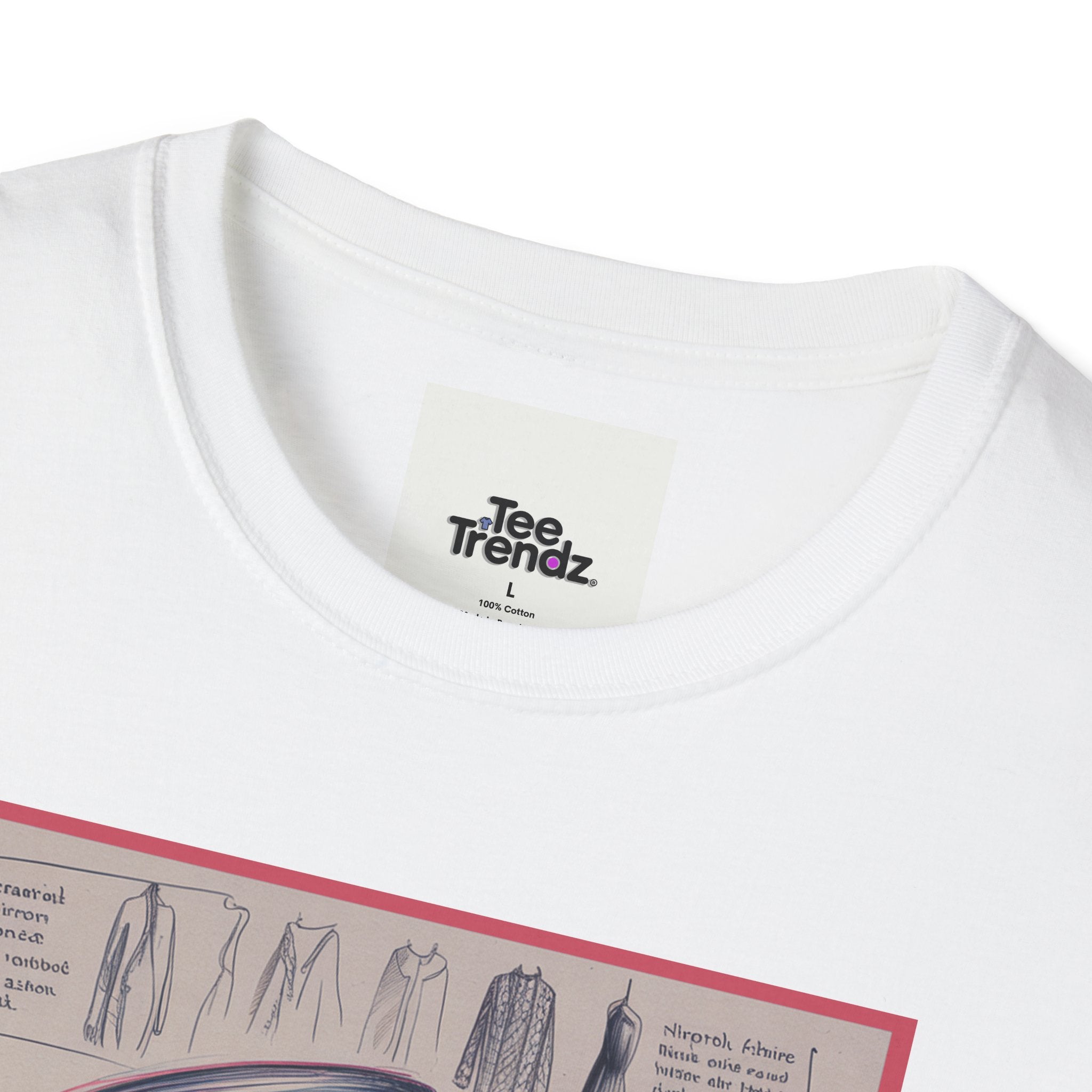 Vintage Portrait T-Shirt — Floral Hat Illustration