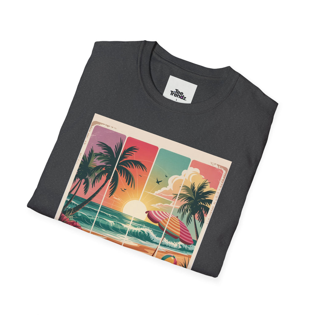 Summer Never Ends T-Shirt – Vintage Beach Sunset Graphic Tee