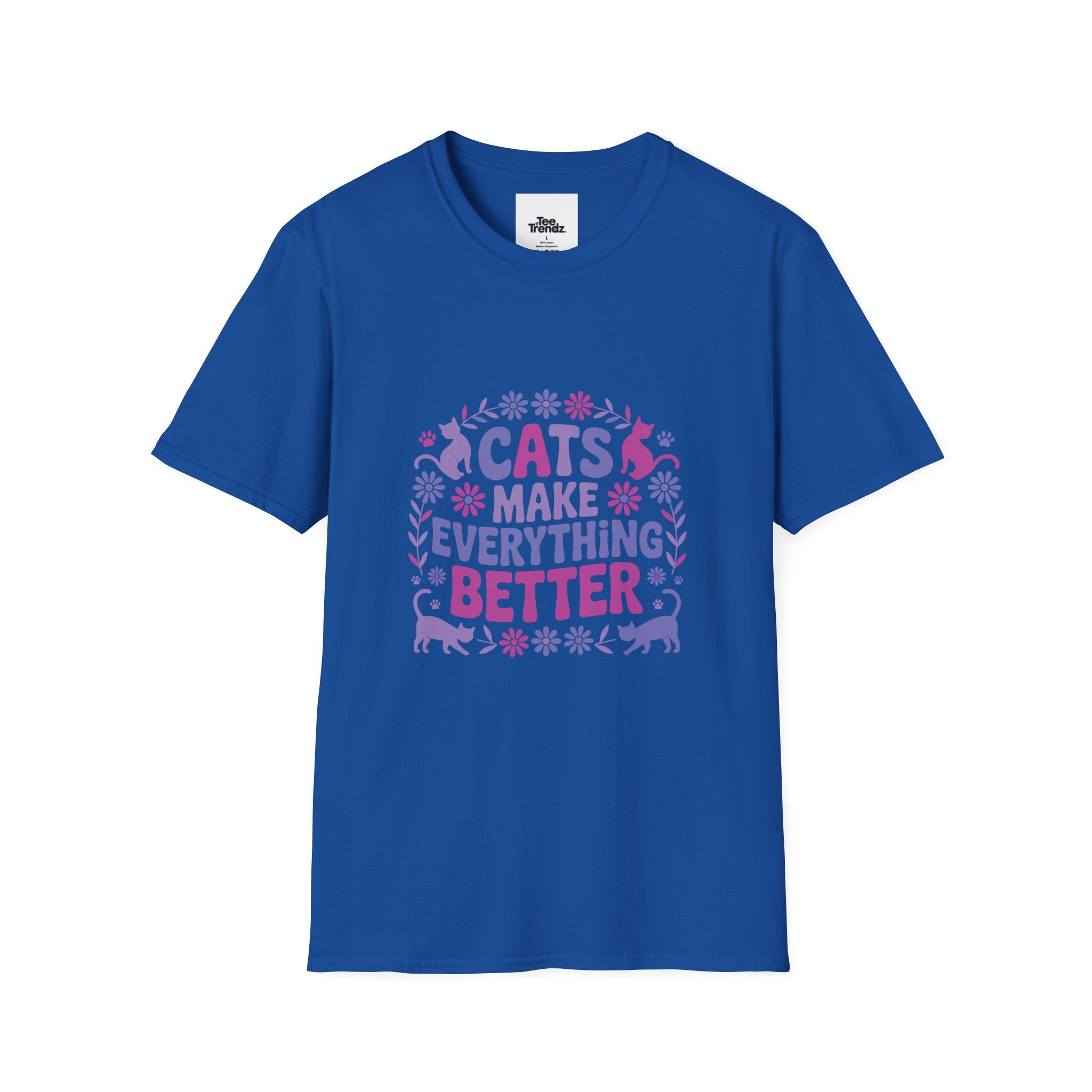 Cats Make Everything Better T-Shirt — Cute Purple Cat Lover Tee