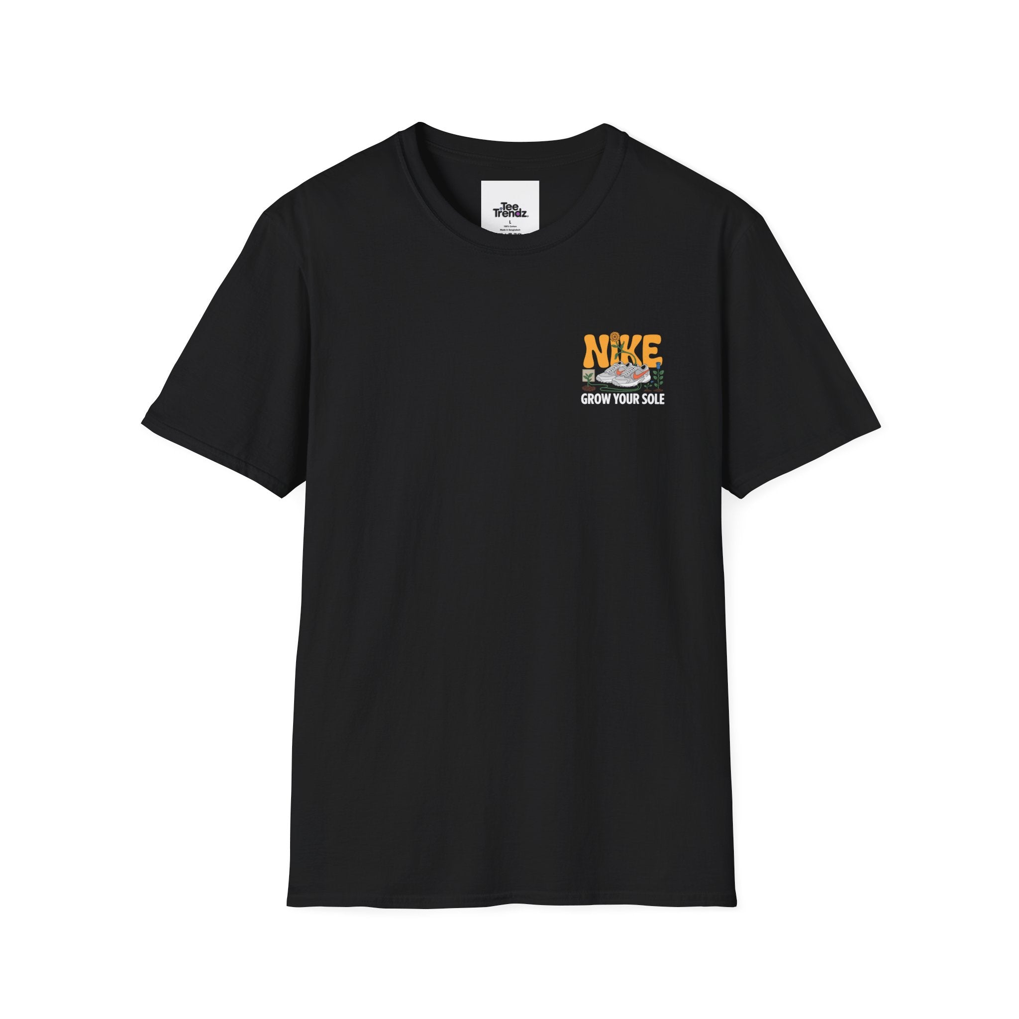 Graphic T‑Shirt — "Grow Your Sole" Retro Sneaker Pocket Design