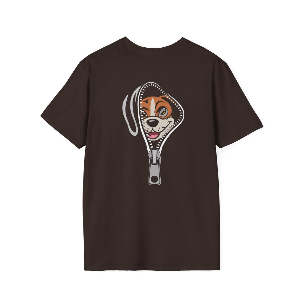 Zipper Reveal Dog Graphic T-Shirt
