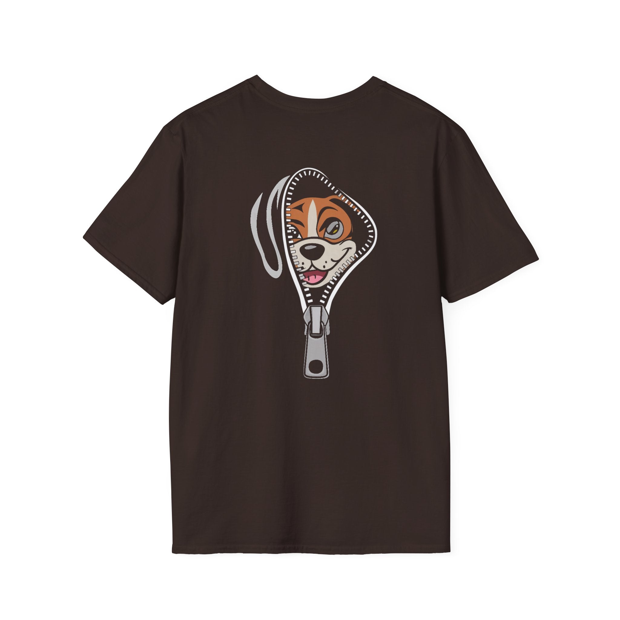 Zipper Reveal Dog Graphic T-Shirt