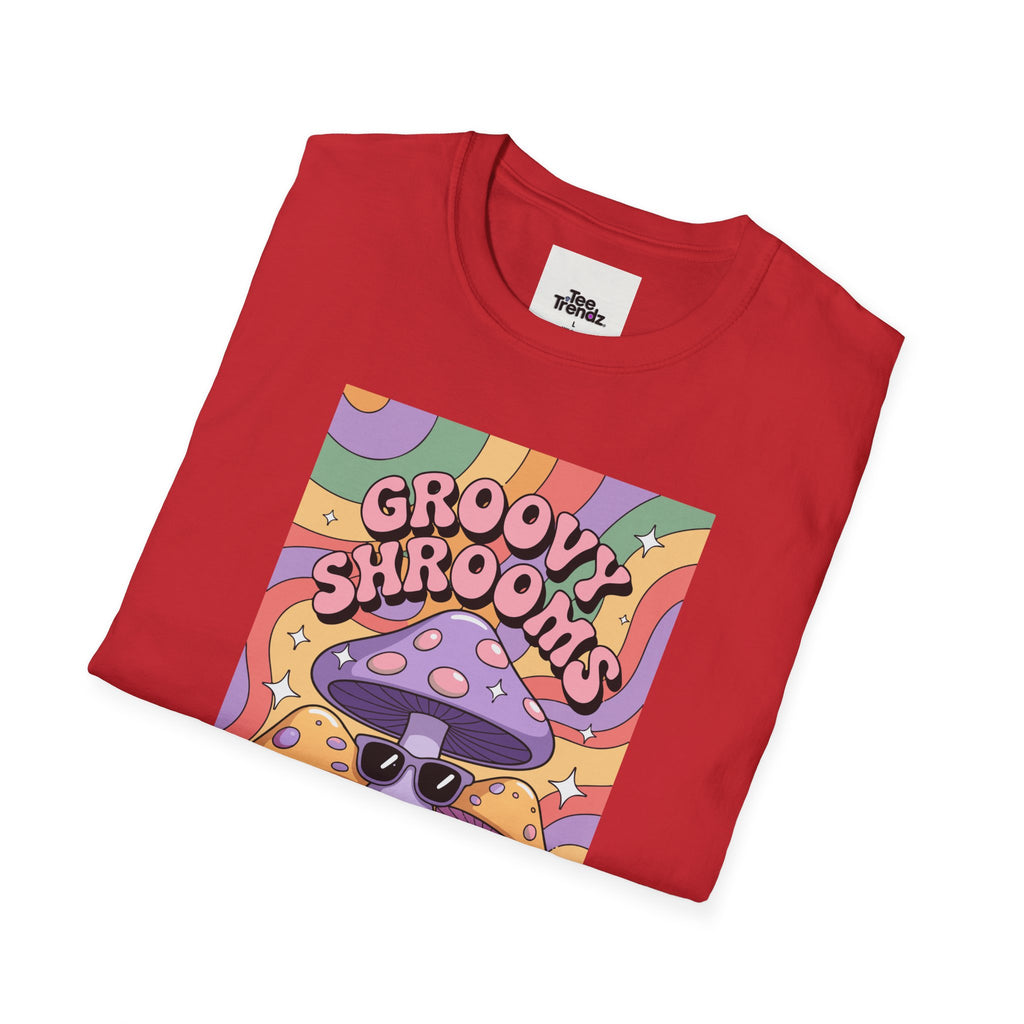 Groovy Shrooms T-Shirt – Retro Psychedelic Mushroom Tee