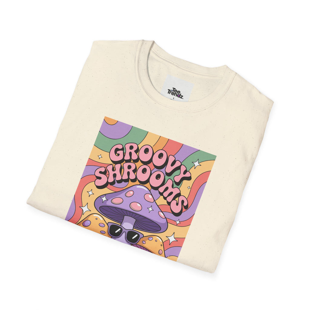Groovy Shrooms T-Shirt – Retro Psychedelic Mushroom Tee