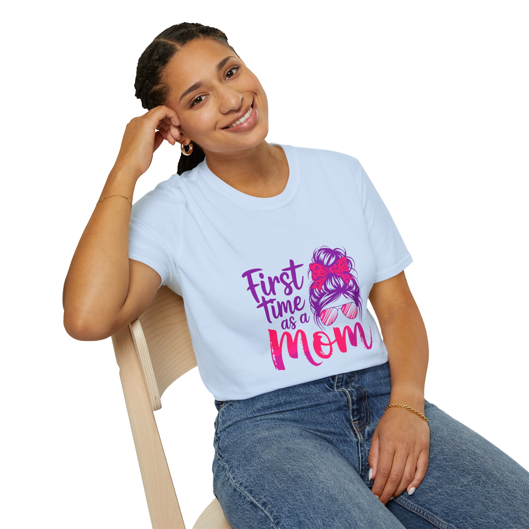 First Time as a Mom T-Shirt — New Mom Gift, Cute Mom Life Tee