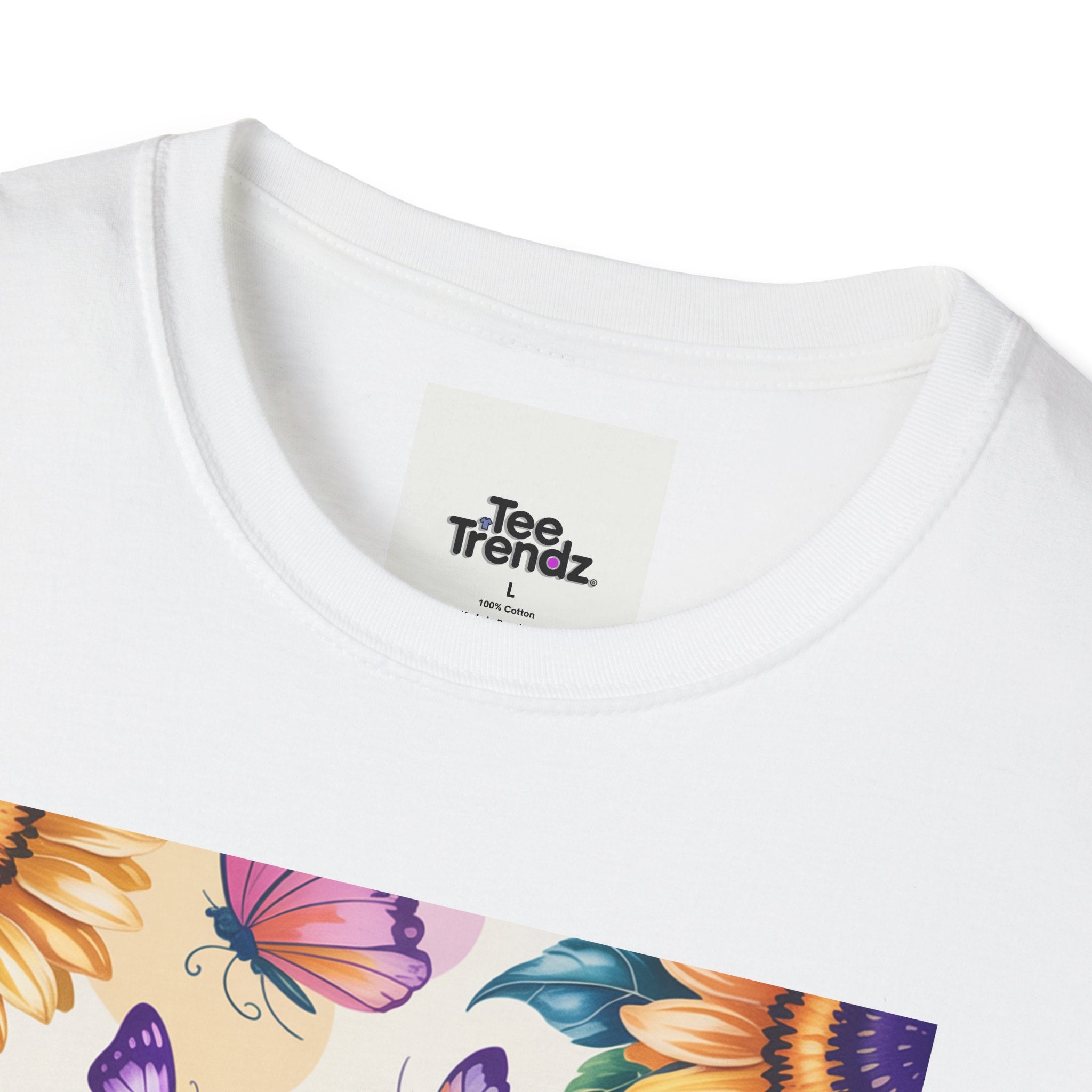 Chasing Sunshine T-Shirt — Floral Sunflower & Butterfly Graphic Tee