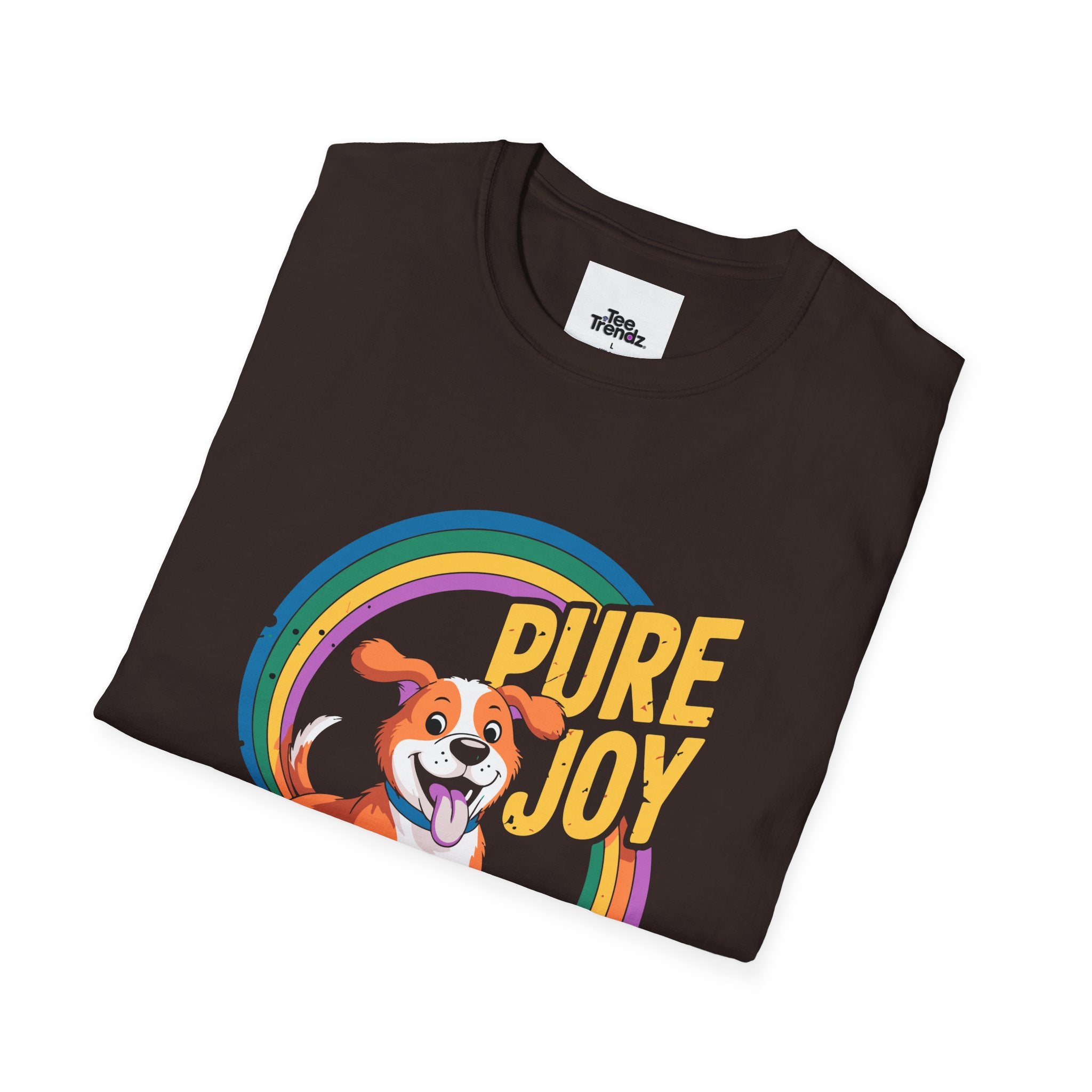 Pure Joy Dog T-Shirt – Playful Beagle Graphic Tee with Rainbow