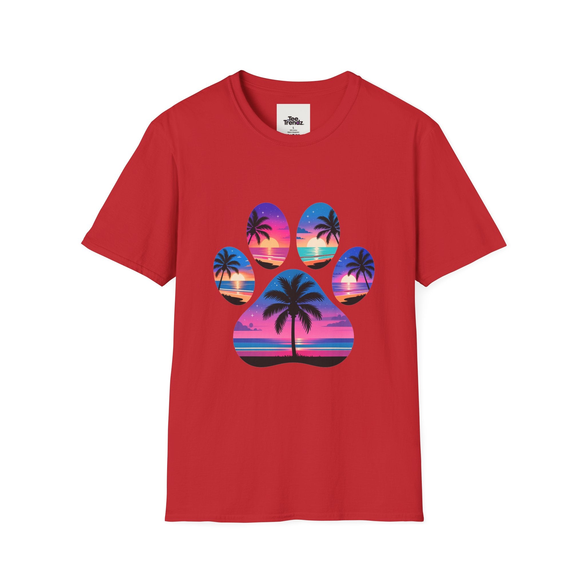 T-Shirt — Tropical Paw Sunset Graphic Tee