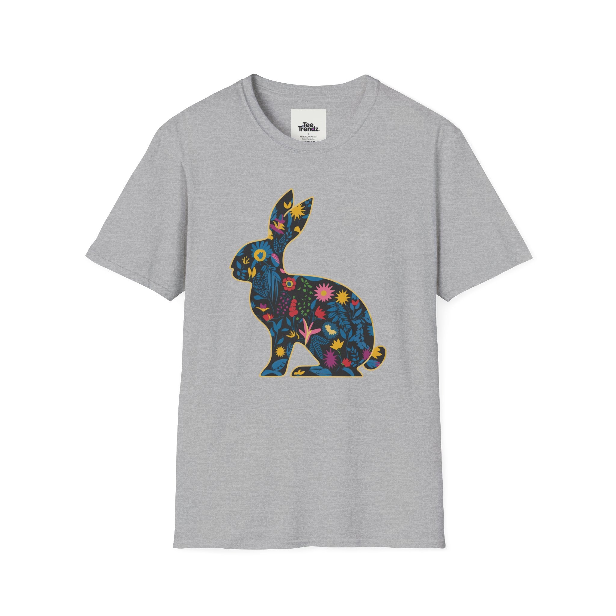 Floral Silhouette Rabbit T-Shirt