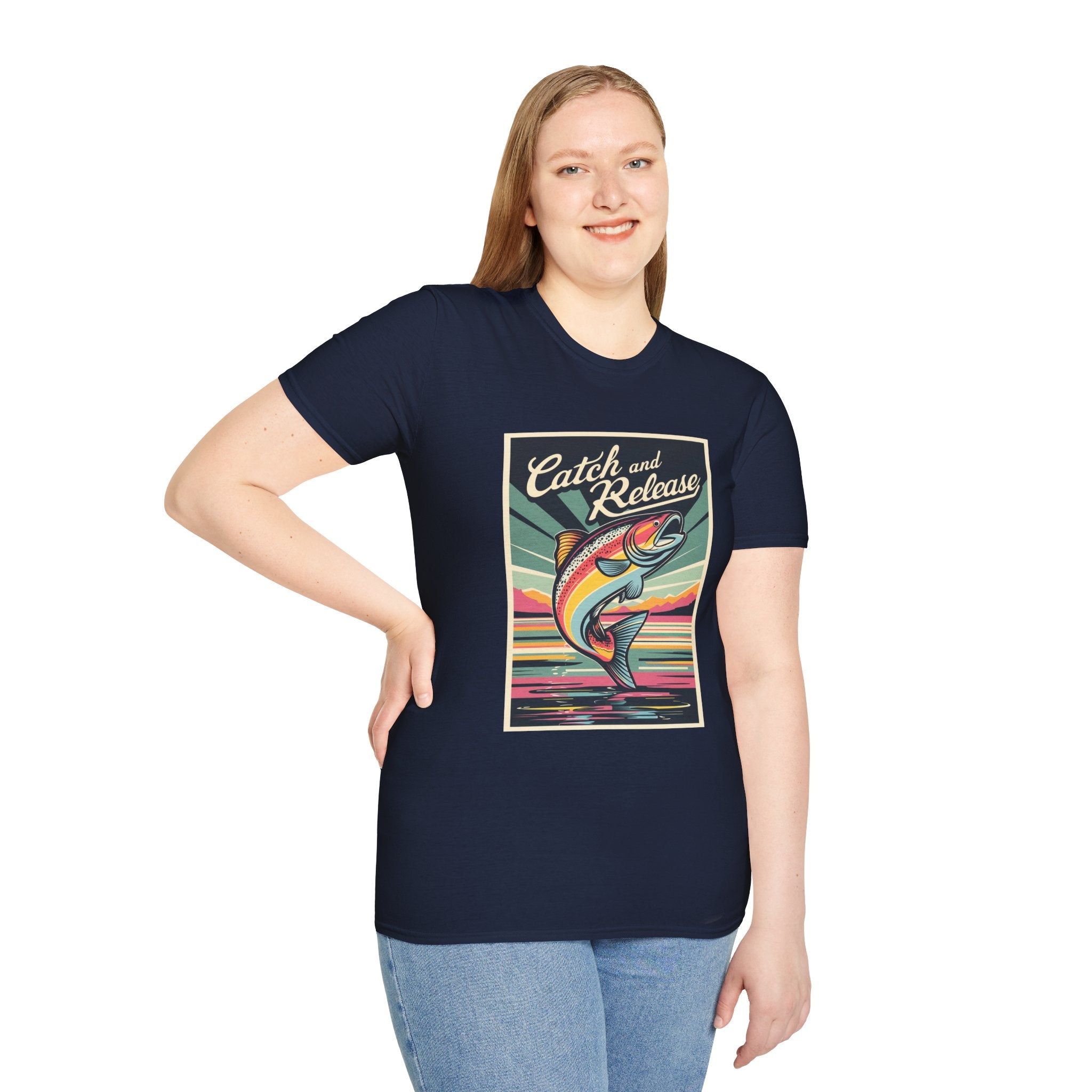 Catch and Release Fishing T-Shirt — Retro Trout Angler Tee